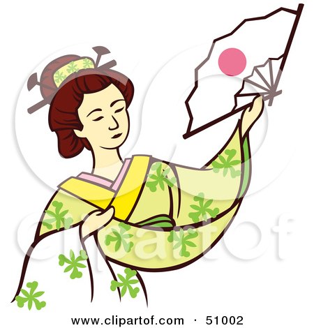 Royalty-Free (RF) Clipart Illustration of a Pretty Geisha Woman - Version 3 by Cherie Reve