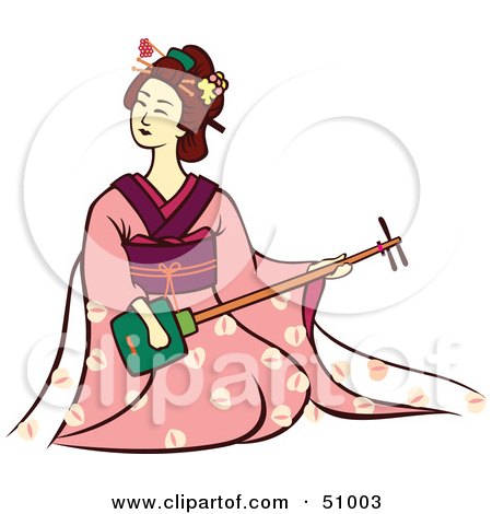Royalty-Free (RF) Clipart Illustration of a Pretty Geisha Woman - Version 6 by Cherie Reve