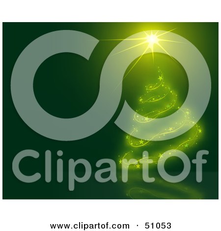 Royalty-Free (RF) Clipart Illustration of a Green Christmas Background - Version 5 by dero