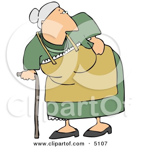 Old Lady with Back Pains Clipart by djart