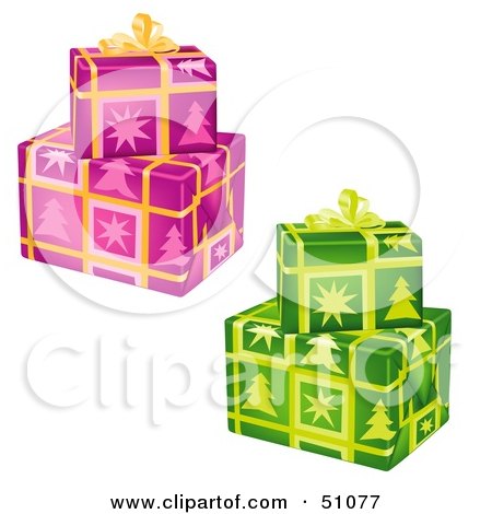 Royalty-Free (RF) Clipart Illustration of Stacked Presents - Version 2 by dero