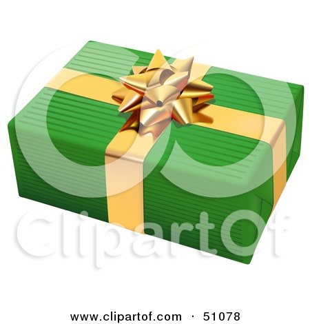 Royalty-Free (RF) Clipart Illustration of a Wrapped Present Box - Version 2 by dero