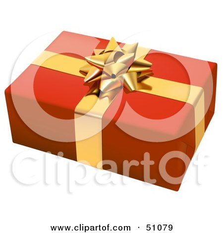 Royalty-Free (RF) Clipart Illustration of a Wrapped Present Box - Version 1 by dero