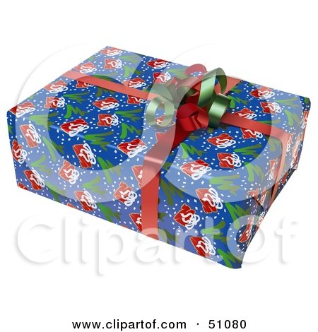 Royalty-Free (RF) Clipart Illustration of a Wrapped Present Box - Version 6 by dero