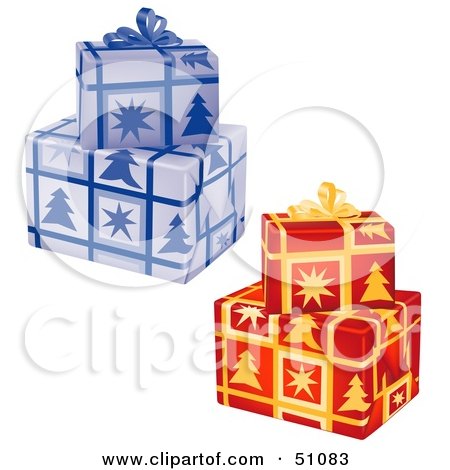 Royalty-Free (RF) Clipart Illustration of Stacked Presents - Version 1 by dero
