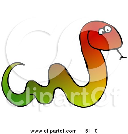 Colorful Snake Sticking Tongue Out Clipart by djart