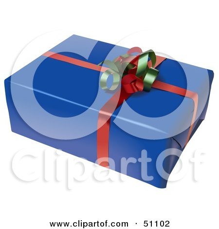 Royalty-Free (RF) Clipart Illustration of a Wrapped Present Box - Version 7 by dero