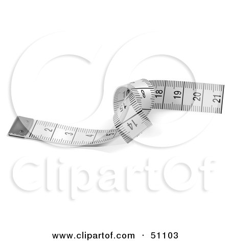 Royalty-Free (RF) Clipart Illustration of a White and Black Measuring Tape by dero