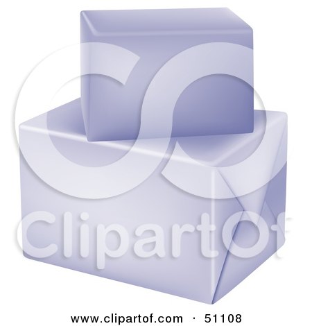 Royalty-Free (RF) Clipart Illustration of Two White Boxes Wrapped In White by dero