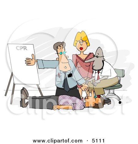 Doctor Teaching CPR to Medical Employees Clipart by djart