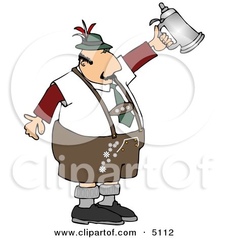 Man Celebrating Oktoberfest with a Traditional Beer Steins Clipart by djart