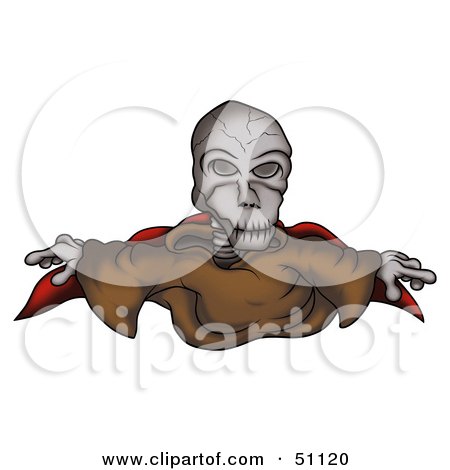 Royalty-Free (RF) Clipart Illustration of a Skeleton Ghost by dero