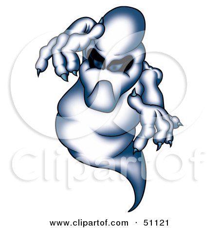 Royalty-Free (RF) Clipart Illustration of a Spooky Ghost - Version 1 by dero