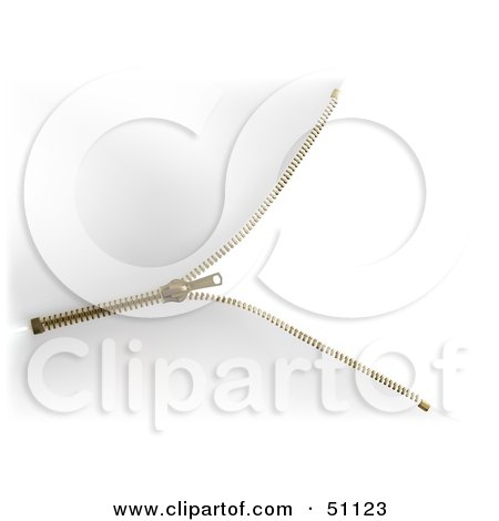 Royalty-Free (RF) Clipart Illustration of a Golden Zipper Zipping by dero