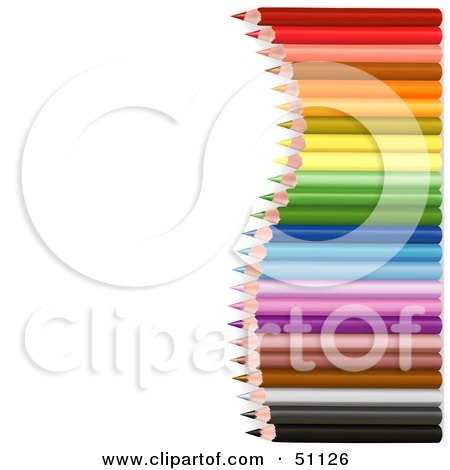 Royalty-Free (RF) Clipart Illustration of a Colored Pencil Wave Border by dero