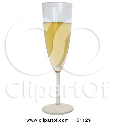 Royalty-Free (RF) Clipart Illustration of a Tall Glass Filled With Champagne by dero