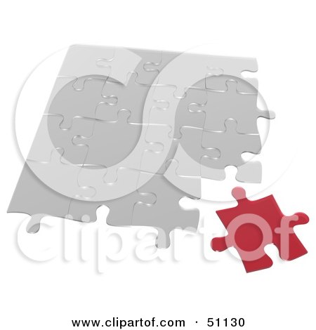 Royalty-Free (RF) Clipart Illustration of a Jigsaw Puzzle Piece Background - Version 3 by dero