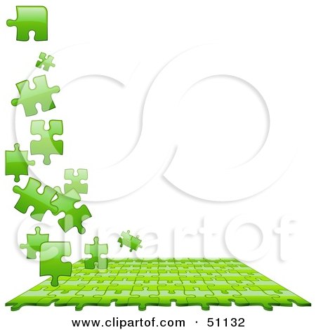 Royalty-Free (RF) Clipart Illustration of a Jigsaw Puzzle Piece Background - Version 2 by dero