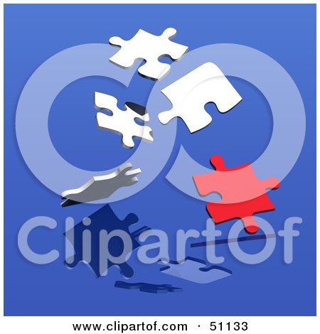Royalty-Free (RF) Clipart Illustration of a Jigsaw Puzzle Piece Background - Version 5 by dero