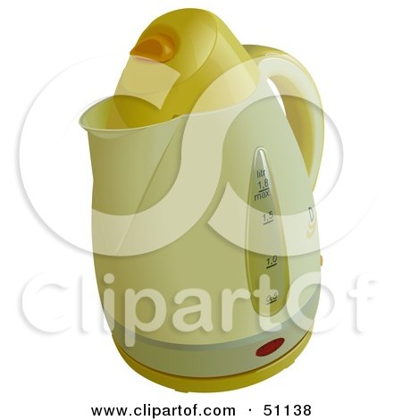 Royalty-Free (RF) Clipart Illustration of a Modern Yellow Kettle by dero