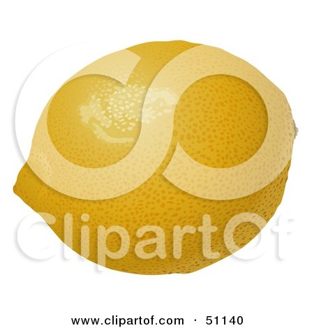 Royalty-Free (RF) Clipart Illustration of a Waxed Yellow Lemon Fruit by dero