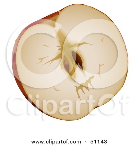 Royalty-Free (RF) Clipart Illustration of a Halved Apple With Seeds by dero