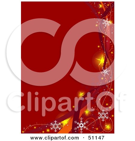 Royalty-Free (RF) Clipart Illustration of a Red Christmas Background - Version 7 by dero