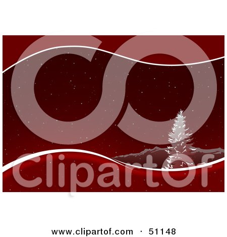 Royalty-Free (RF) Clipart Illustration of a Red Christmas Tree Background - Version 6 by dero