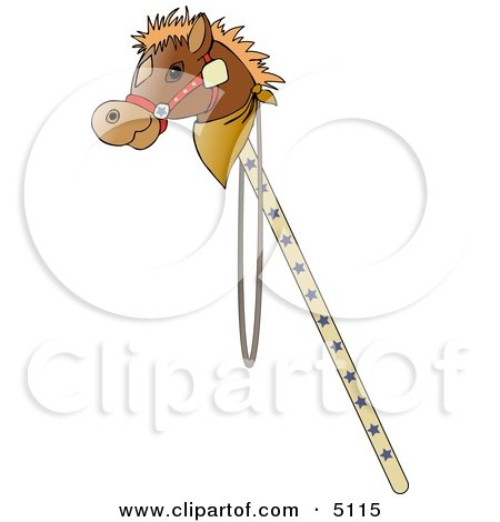 Child's Stick Horse Toy Clipart by djart