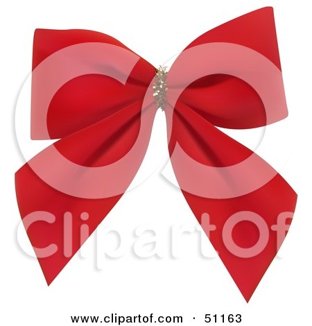 Clipart Illustration of a Red Velvet Bow by dero
