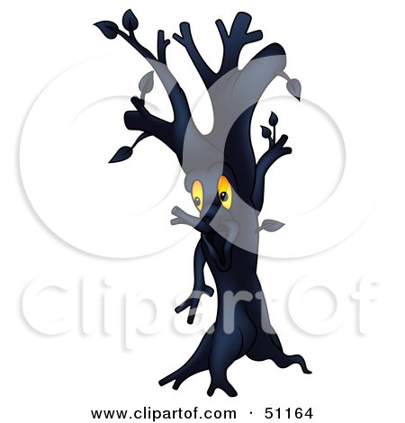 Clipart Illustration of a Dark Ent Tree - Version 2 by dero
