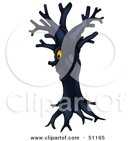 Clipart Illustration of a Dark Ent Tree - Version 4 by dero