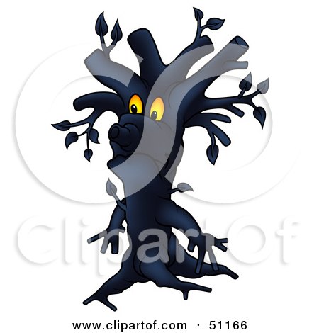 Clipart Illustration of a Dark Ent Tree - Version 3 by dero
