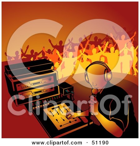Royalty-Free (RF) Clipart Illustration of a Male DJ - Version 6 by dero