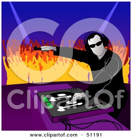 Royalty-Free (RF) Clipart Illustration of a Male DJ - Version 12 by dero