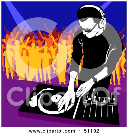 Royalty-Free (RF) Clipart Illustration of a Male DJ - Version 8 by dero