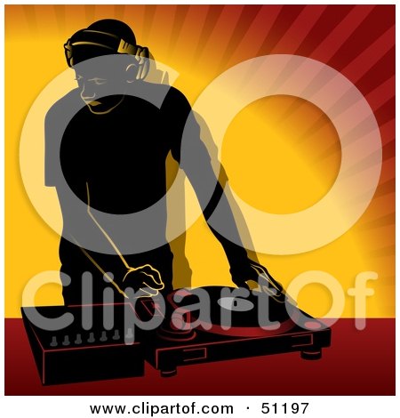 Royalty-Free (RF) Clipart Illustration of a Male DJ - Version 1 by dero