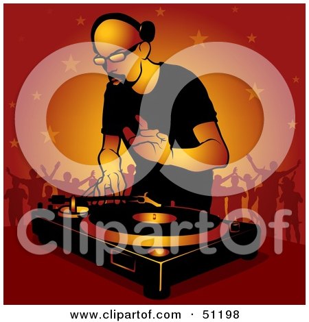 Royalty-Free (RF) Clipart Illustration of a Male DJ - Version 14 by dero