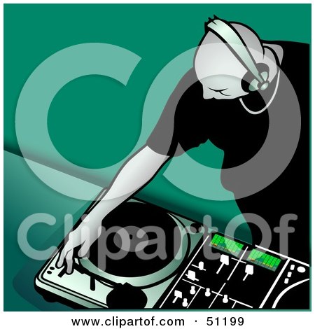 Royalty-Free (RF) Clipart Illustration of a Male DJ - Version 10 by dero