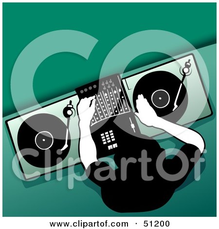 Royalty-Free (RF) Clipart Illustration of a Male DJ - Version 4 by dero