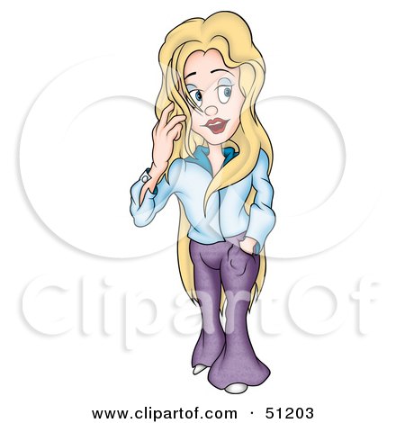 Royalty-Free (RF) Clipart Illustration of a Little Girl - Version 3 by dero