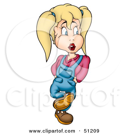Royalty-Free (RF) Clipart Illustration of a Little Girl - Version 1 by dero
