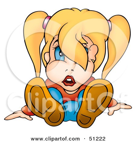 Royalty-Free (RF) Clipart Illustration of a Little Girl - Version 2 by dero