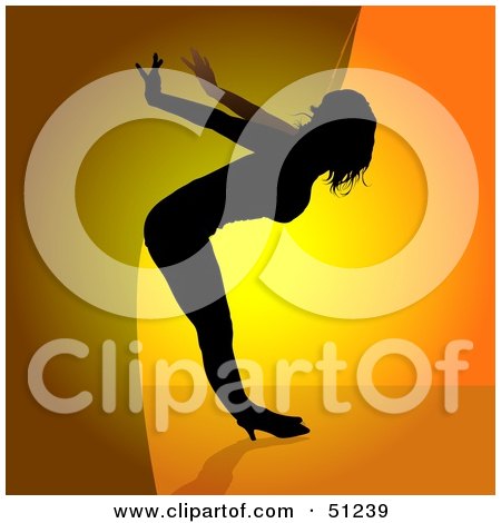 Royalty-Free (RF) Clipart Illustration of a Woman Dancing - Version 2 by dero