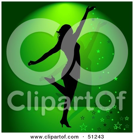 Royalty-Free (RF) Clipart Illustration of a Woman Dancing - Version 3 by dero