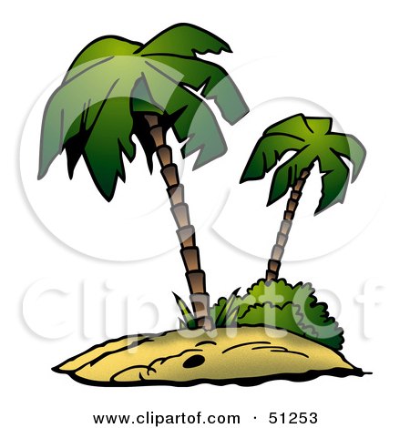Royalty-Free (RF) Clipart Illustration of a Coconut Palm Tree - Version 2 by dero