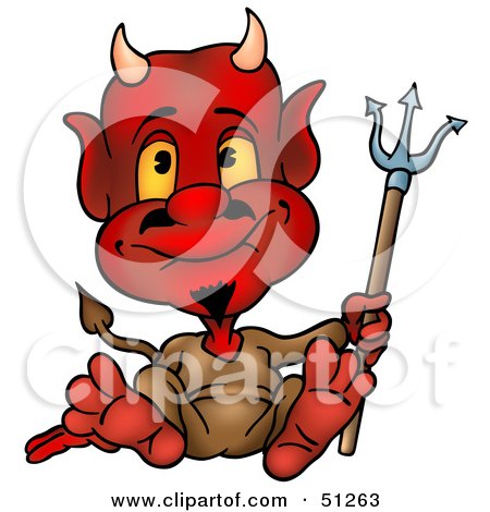 Royalty-Free (RF) Clipart Illustration of a Bad Devil - Version 14 by dero
