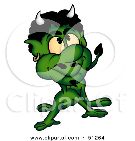 Royalty-Free (RF) Clipart Illustration of a Bad Devil - Version 10 by dero