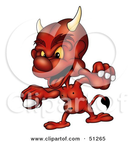 Royalty-Free (RF) Clipart Illustration of a Bad Devil - Version 5 by dero