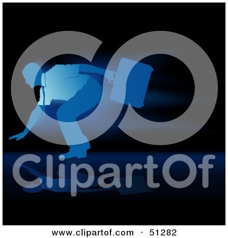 Royalty-Free (RF) Clipart Illustration of a Blue Businessman Maintaining His Balance by dero